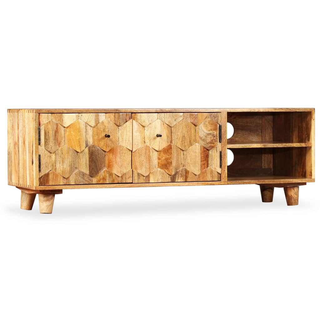 Meuble TV Bois massif de manguier 118 x 35 x 40 cm - XIOS