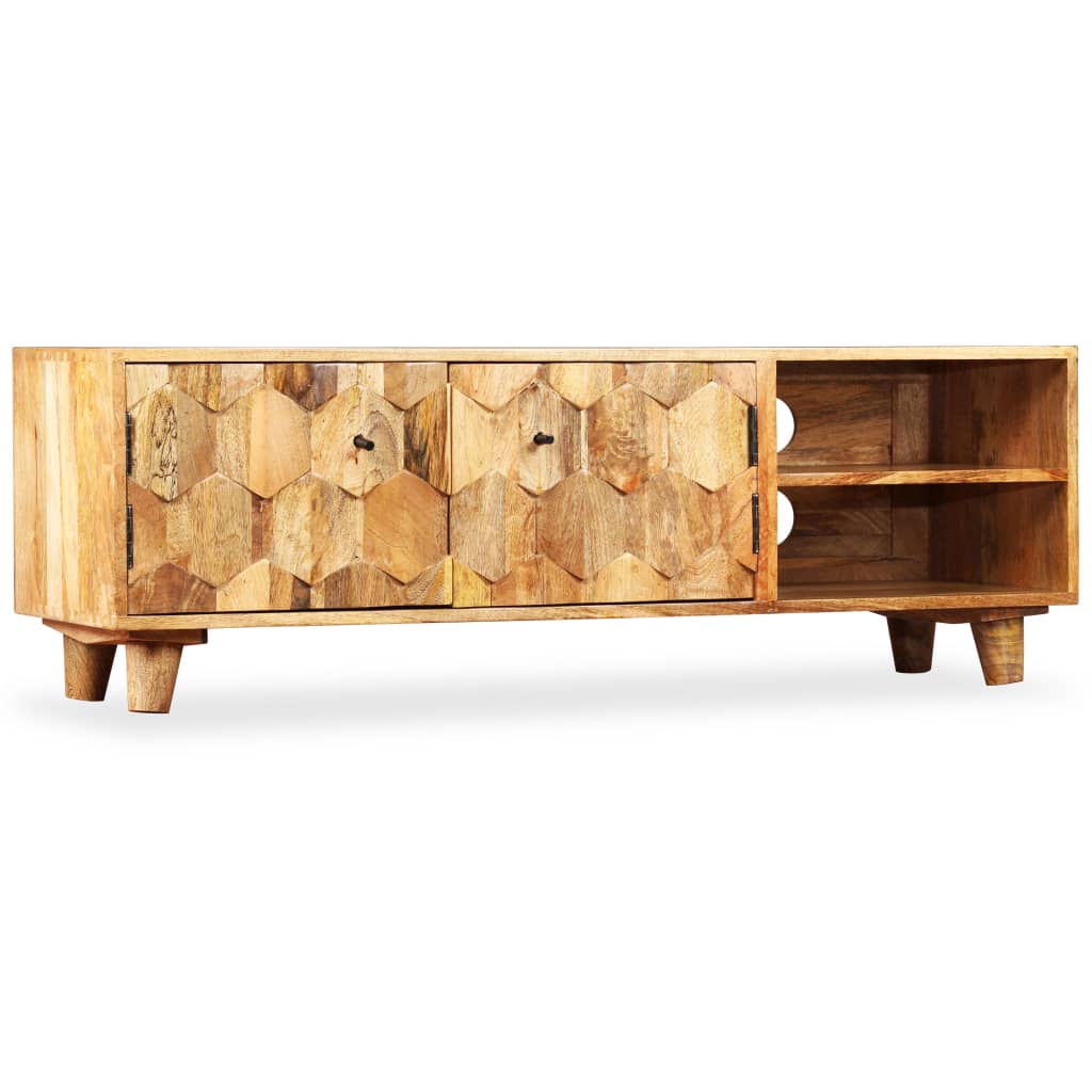 Meuble TV Bois massif de manguier 118 x 35 x 40 cm - XIOS