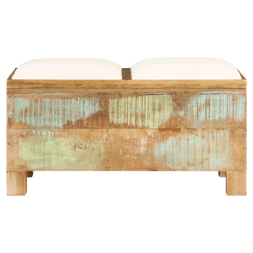 Banc de rangement Bois massif recyclé 80 x 40 x 40 cm - XIOS