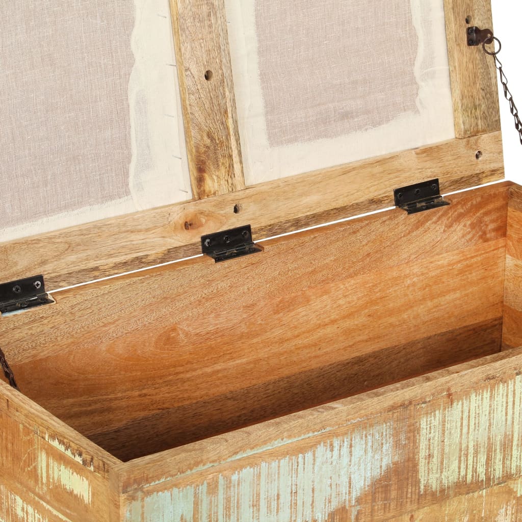 Banc de rangement Bois massif recyclé 80 x 40 x 40 cm - XIOS