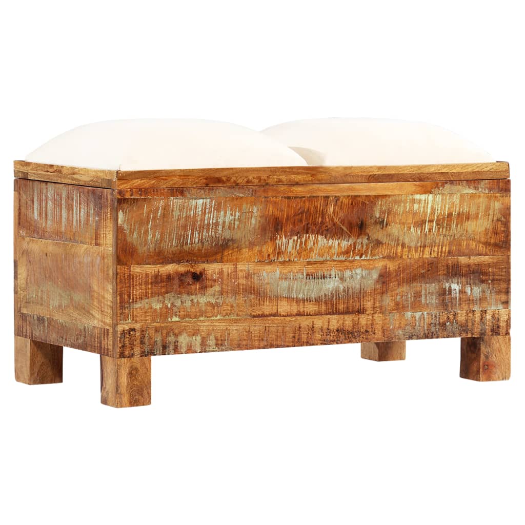 Banc de rangement Bois massif recyclé 80 x 40 x 40 cm - XIOS