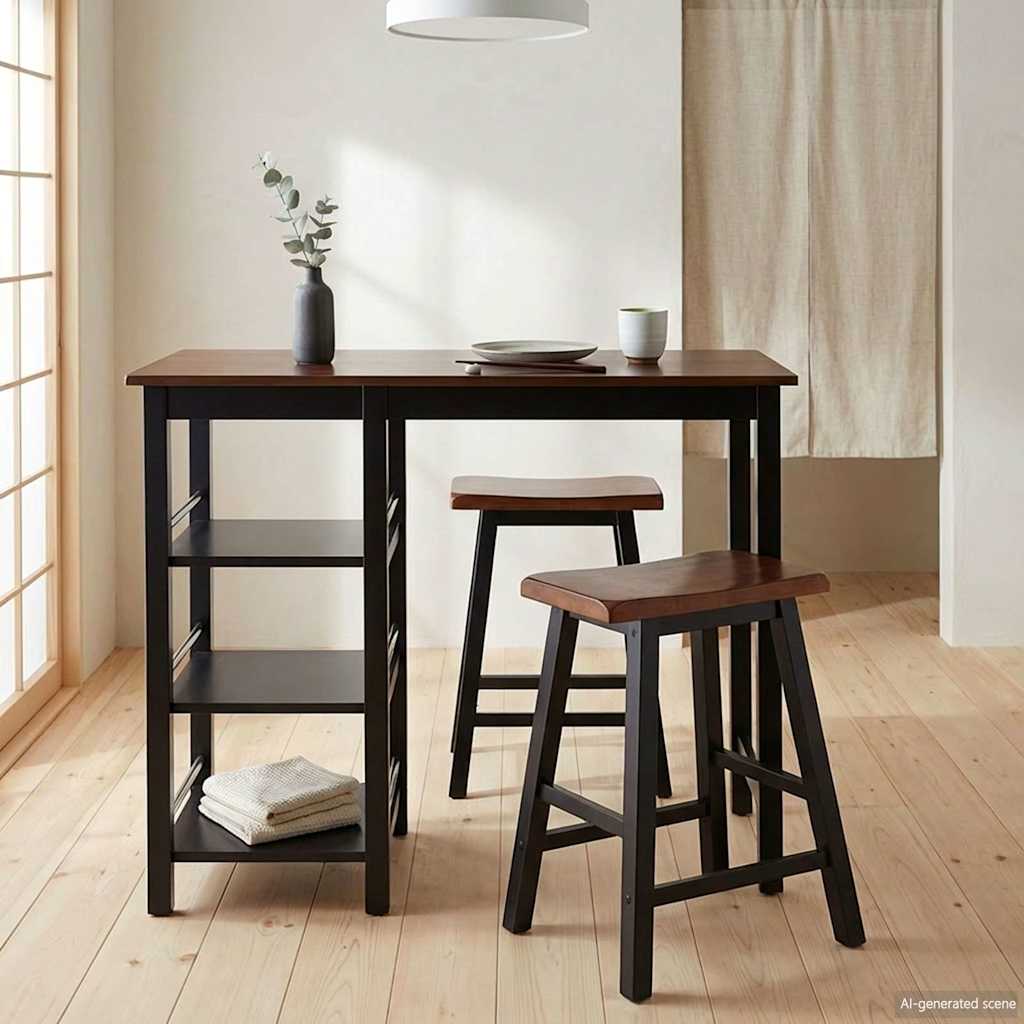 Assortiment de bar 3 pcs MDF Noir - XIOS