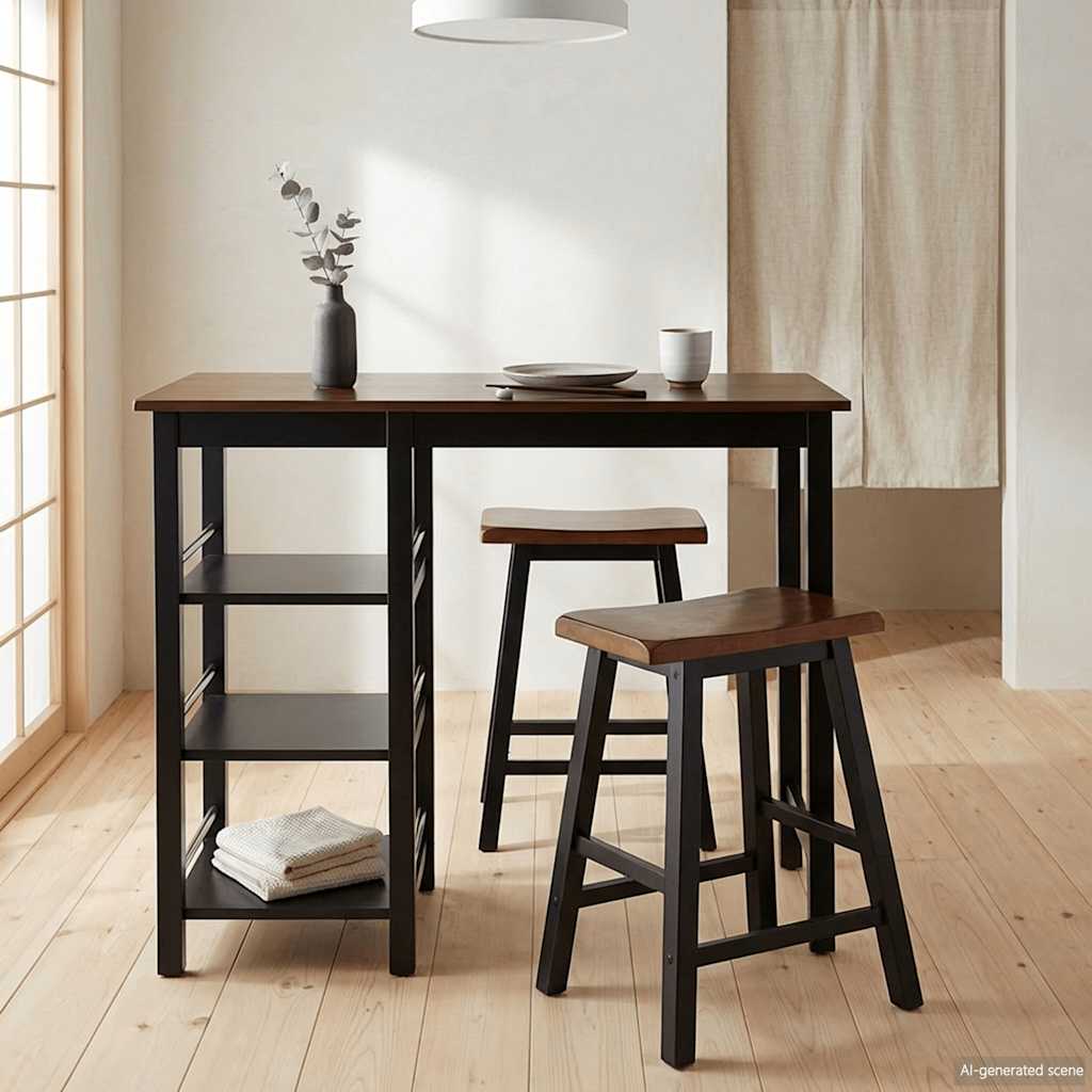 Assortiment de bar 3 pcs MDF Noir