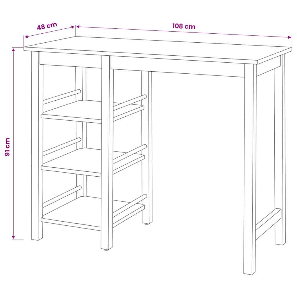 Assortiment de bar 3 pcs MDF Noir - XIOS