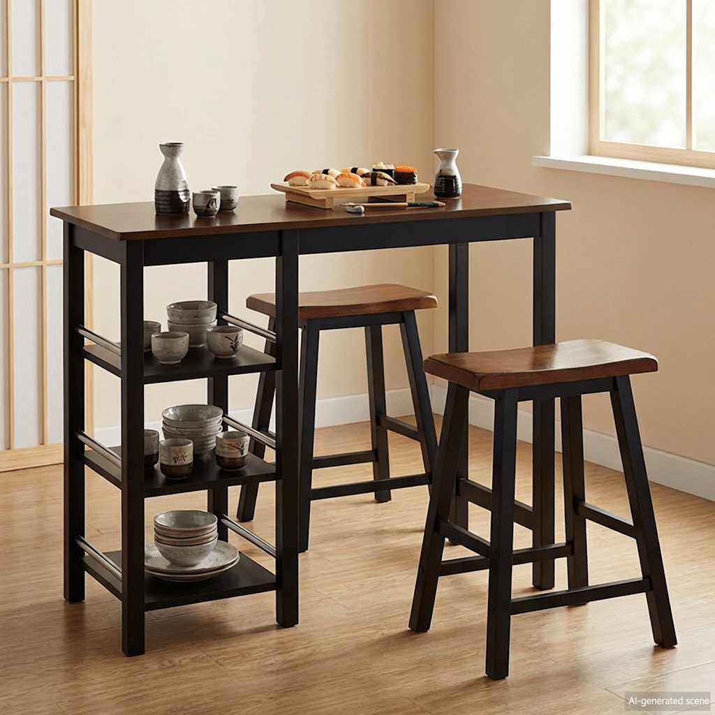 Assortiment de bar 3 pcs MDF Noir - XIOS