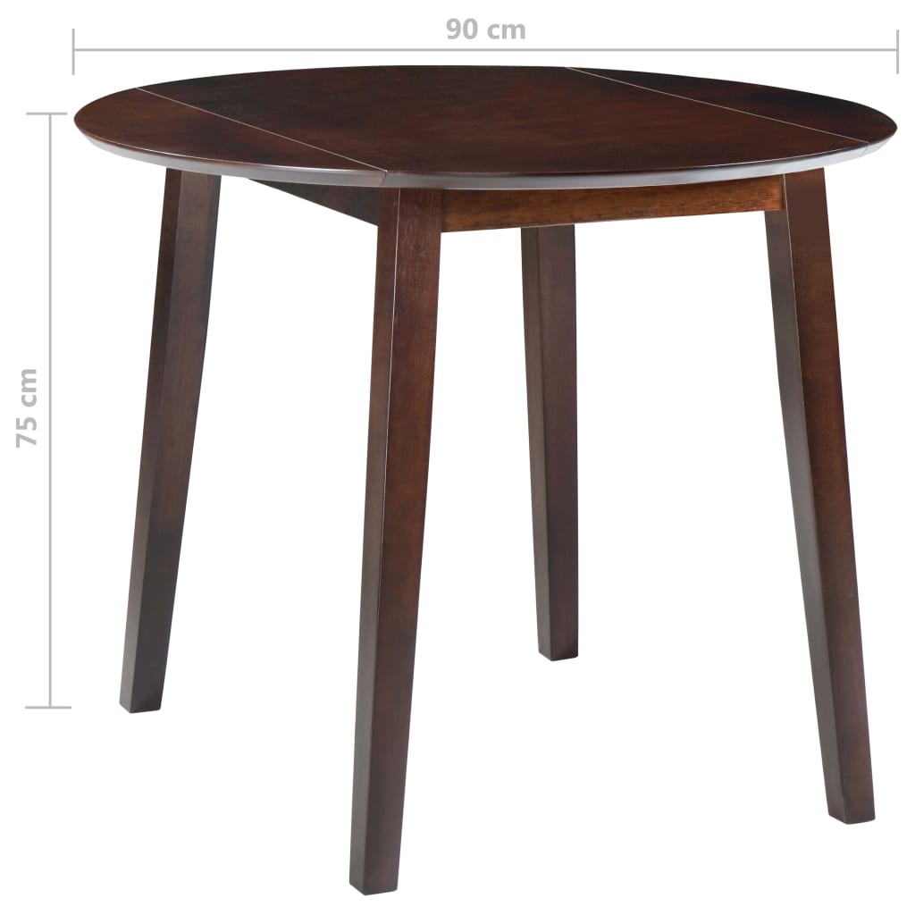 Table de salle à manger ronde à abattant MDF Marron - XIOS