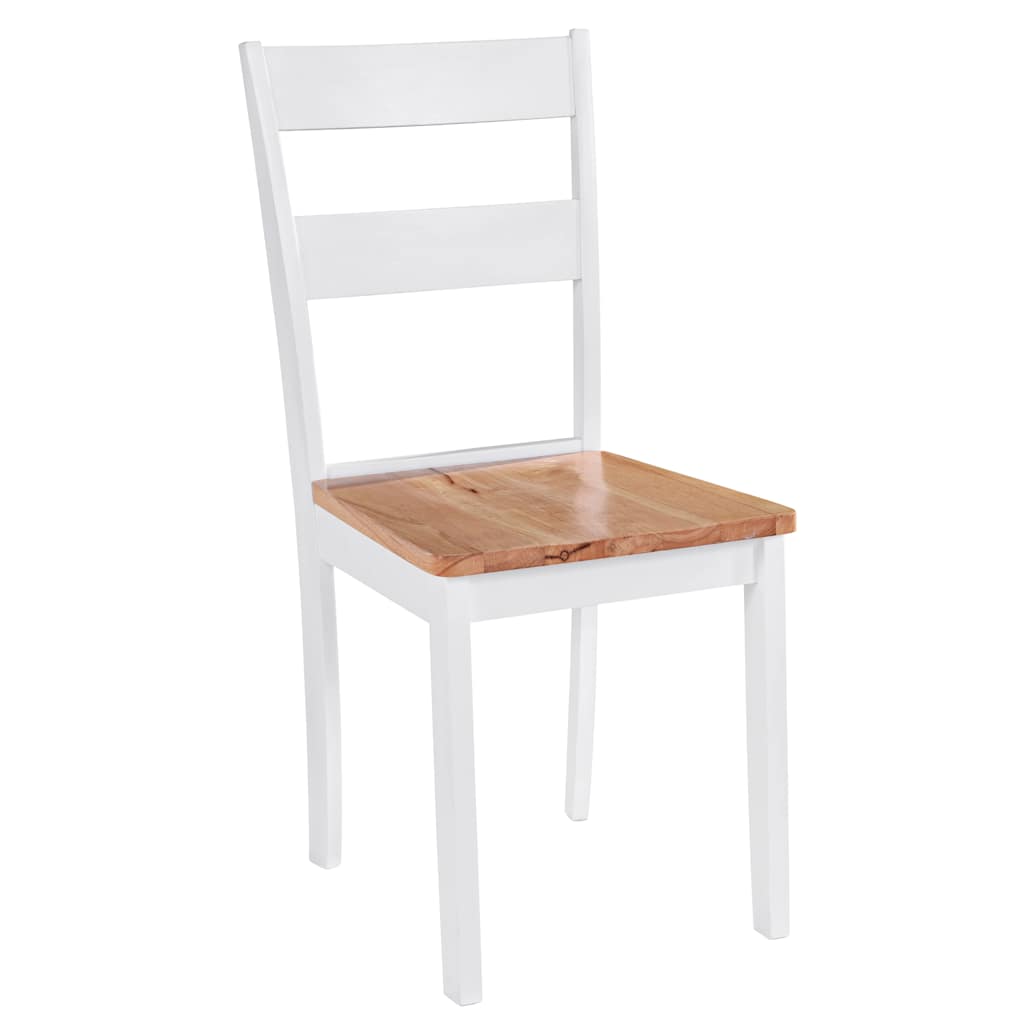 Chaises à manger lot de 4 blanc bois d'hévéa massif - XIOS