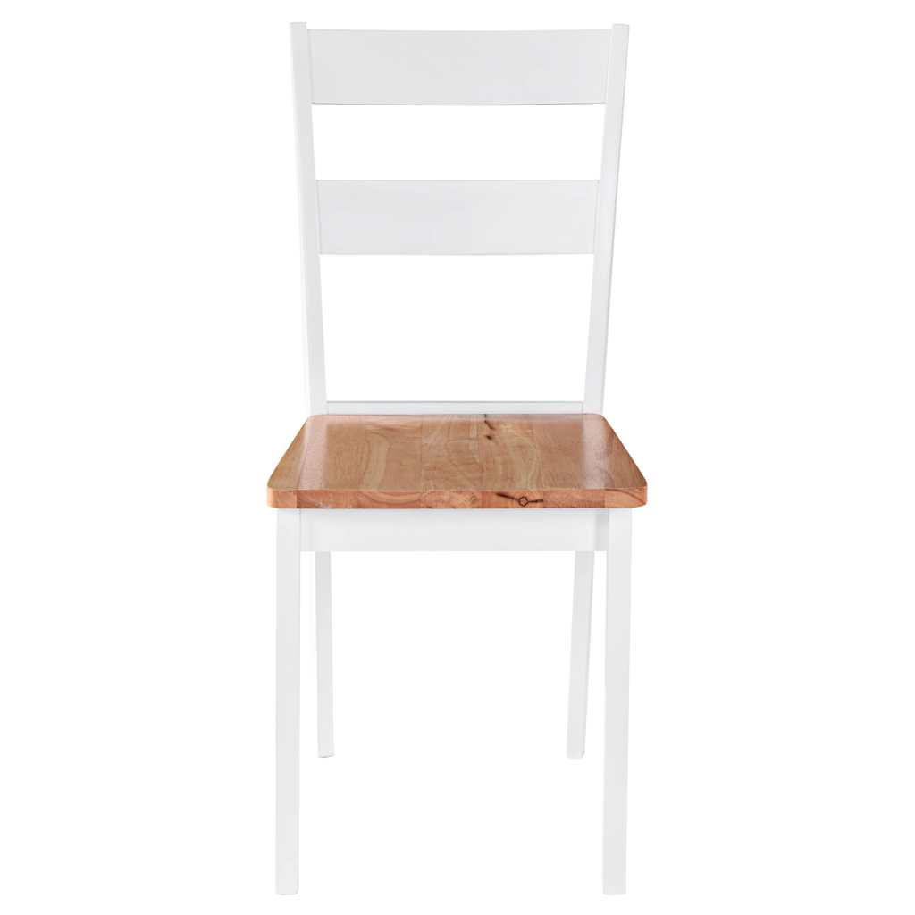 Chaises à manger lot de 4 blanc bois d'hévéa massif - XIOS