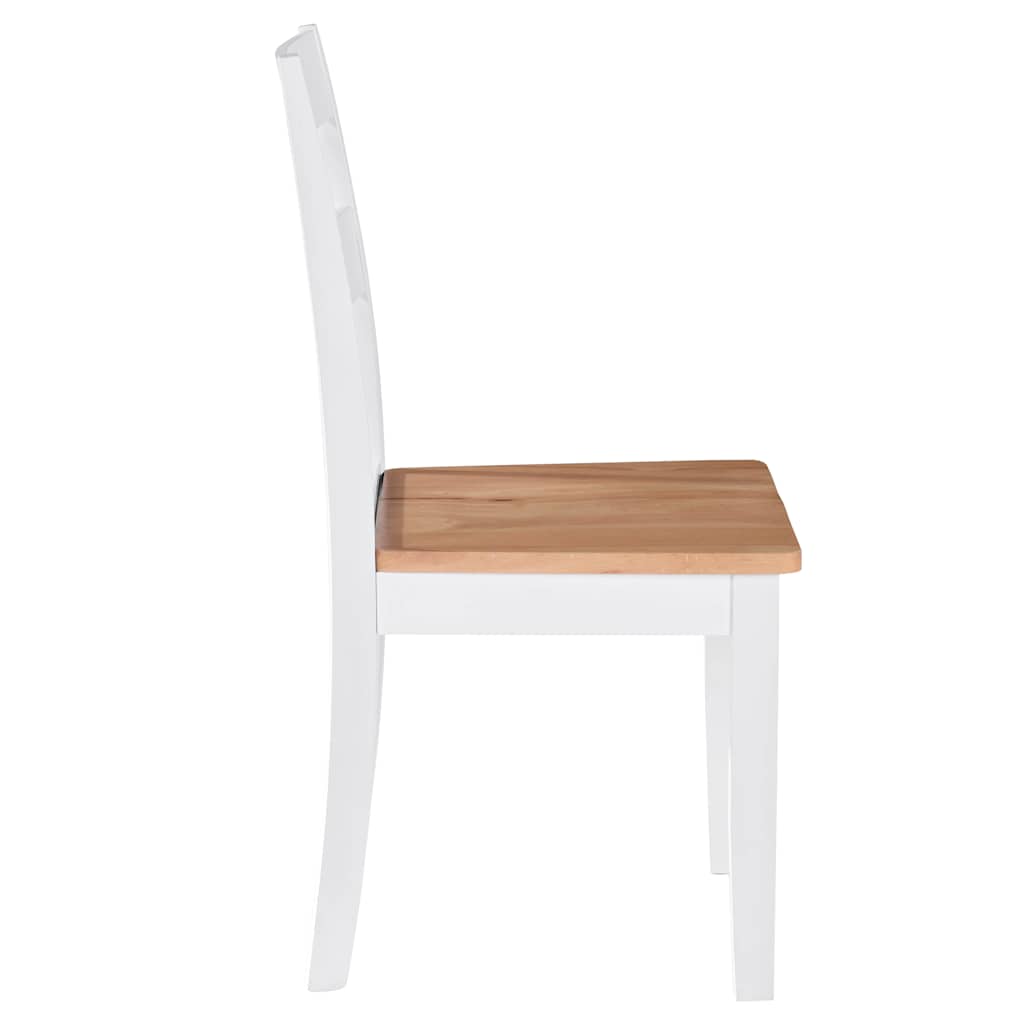 Chaises à manger lot de 4 blanc bois d'hévéa massif - XIOS