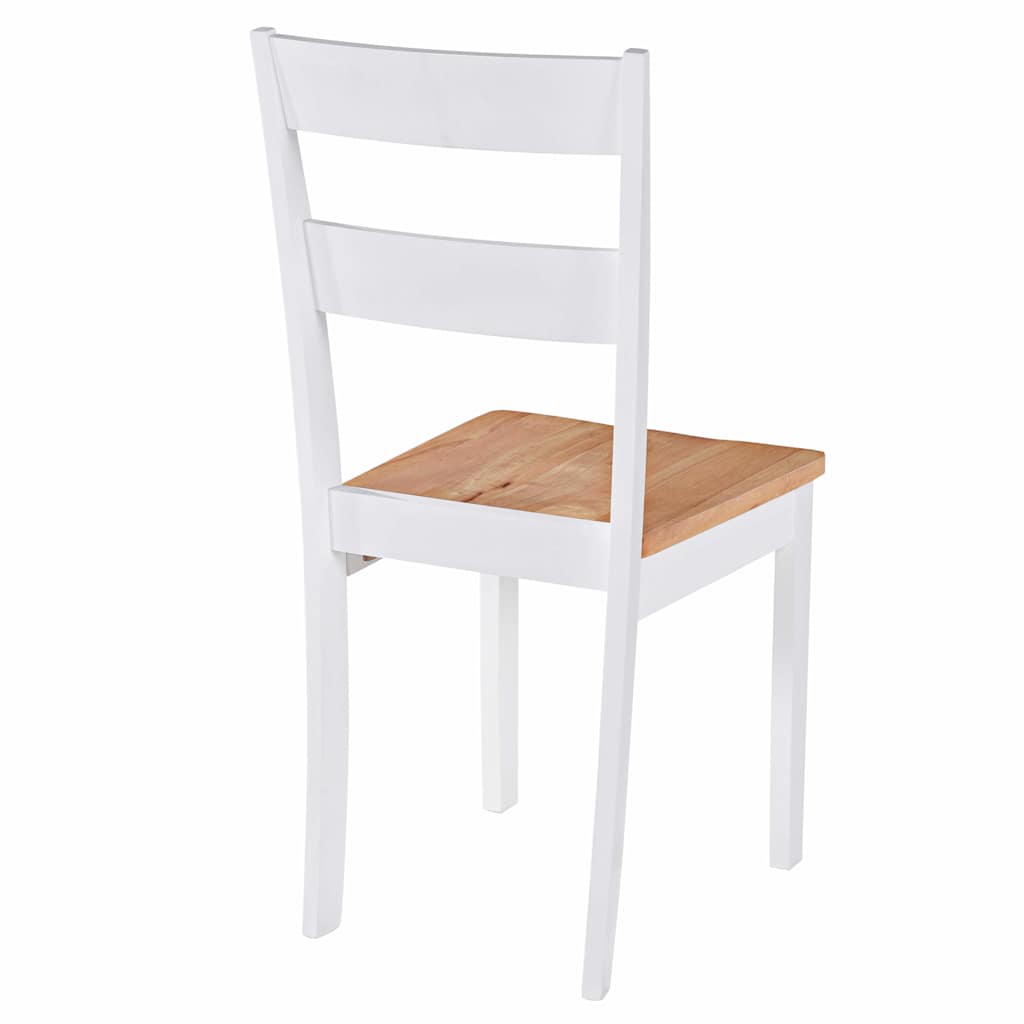Chaises à manger lot de 4 blanc bois d'hévéa massif - XIOS