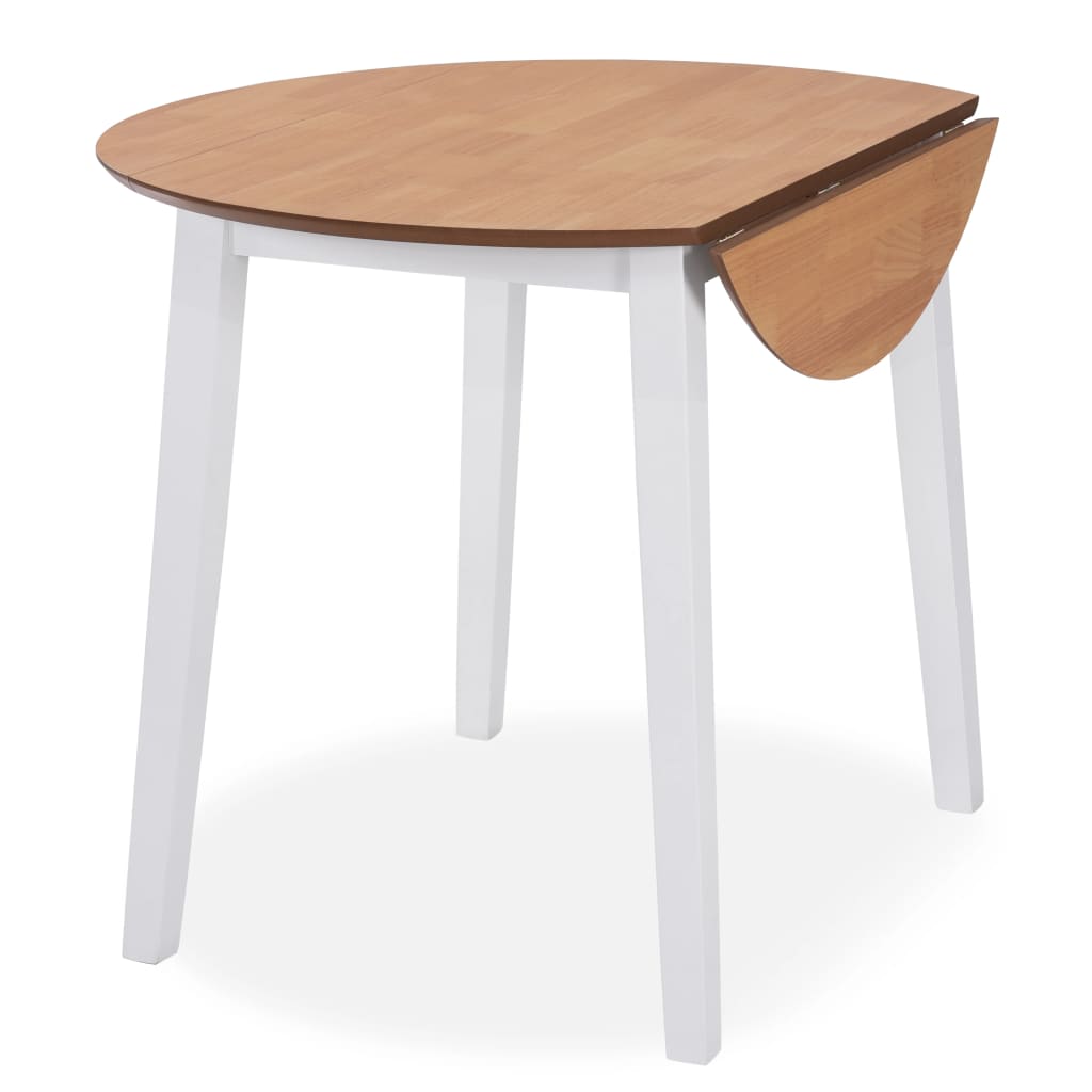 Table à manger ronde à abattant MDF blanc - XIOS