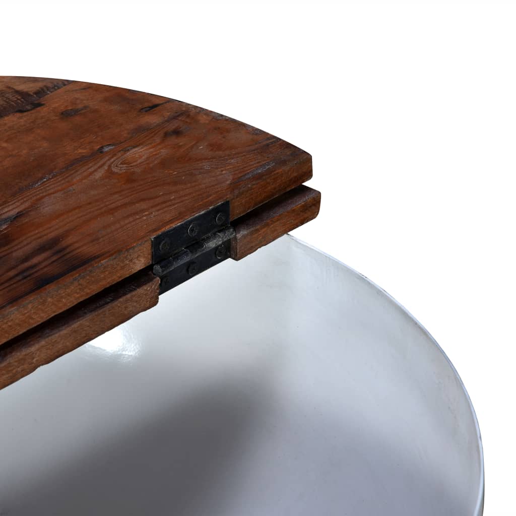 Table basse Bois de récupération massif Blanc Forme de bol - XIOS
