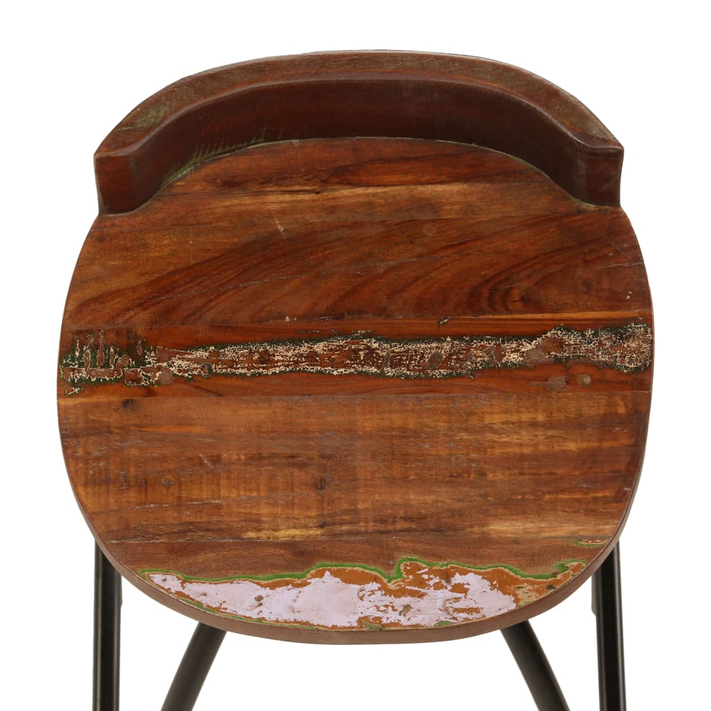 Tabourets de bar lot de 2 bois de récupération massif - XIOS