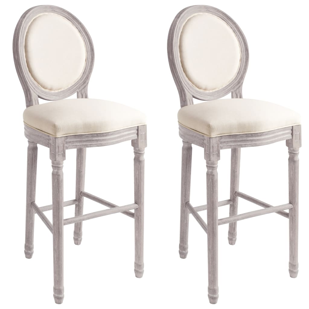 Tabourets de bar lot de 2 blanc lin - XIOS