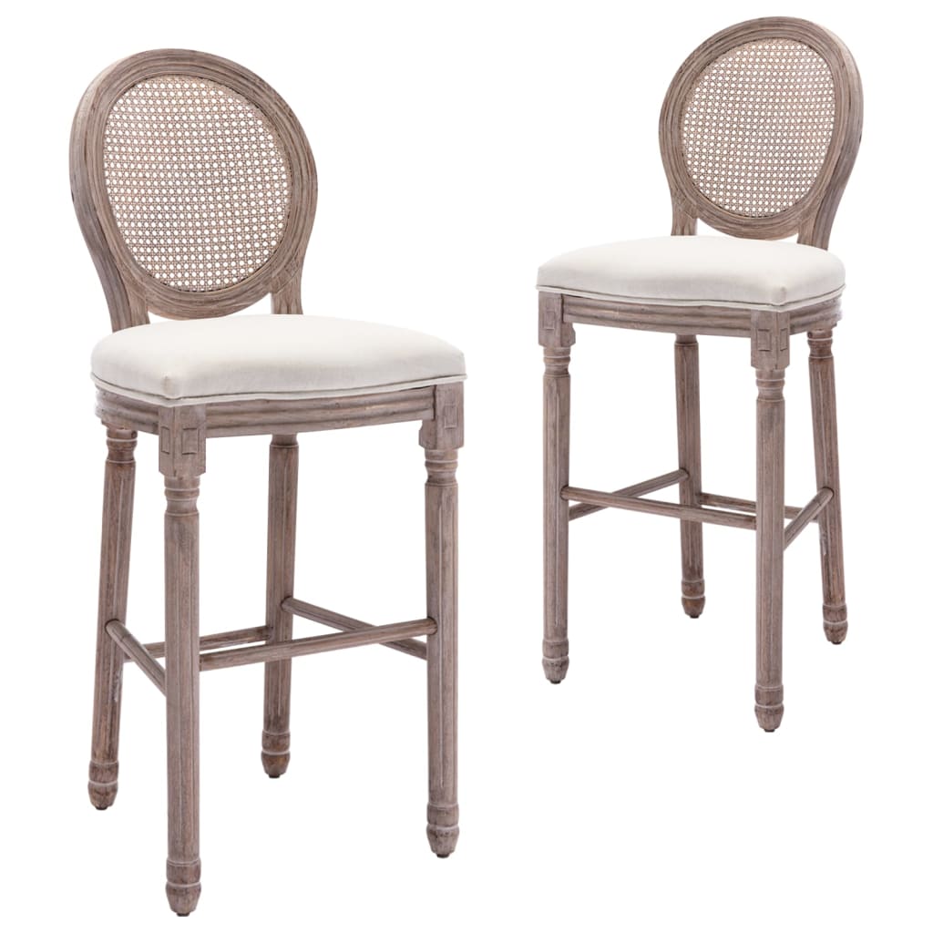 Tabourets de bar lot de 2 blanc lin - XIOS