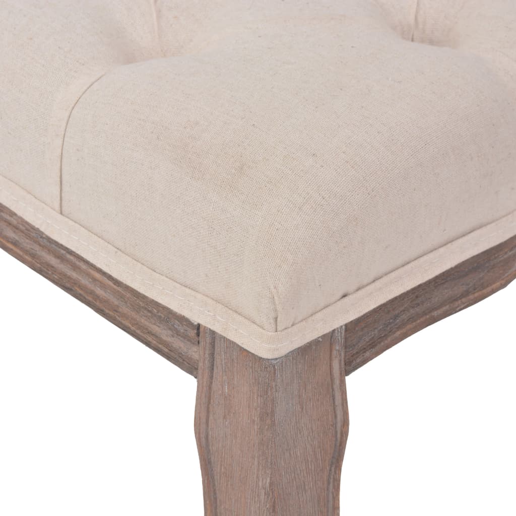Banc Lin Bois massif 110 x 38 x 48 cm Blanc crème - XIOS