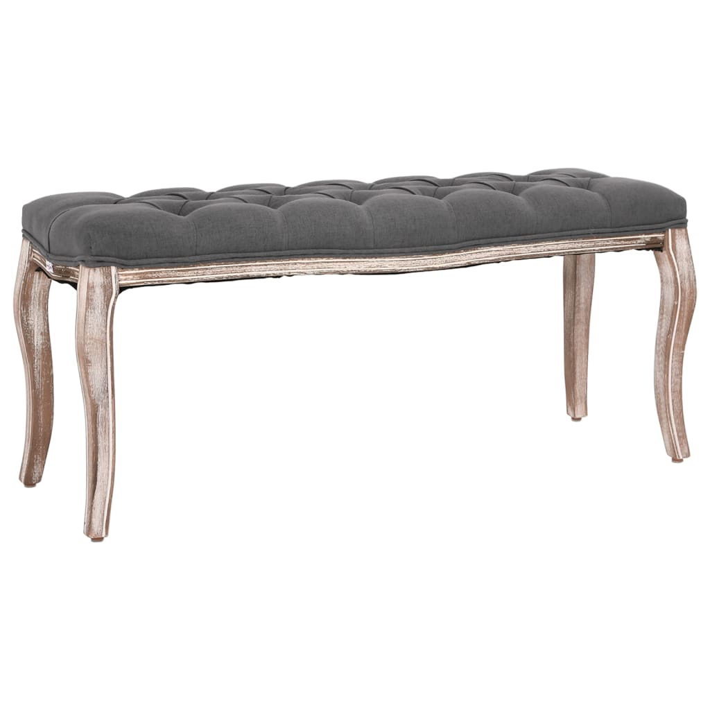 Banc Lin Bois solide 110x38x48 cm Gris foncé - XIOS