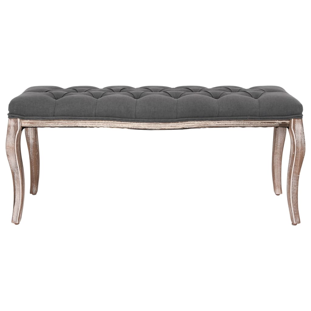 Banc Lin Bois solide 110x38x48 cm Gris foncé - XIOS