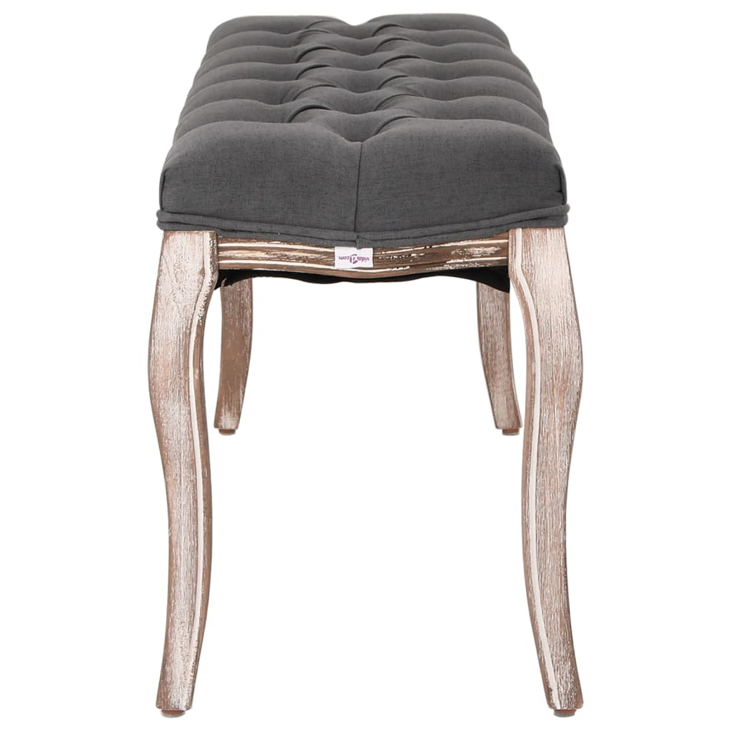 Banc Lin Bois solide 110x38x48 cm Gris foncé - XIOS