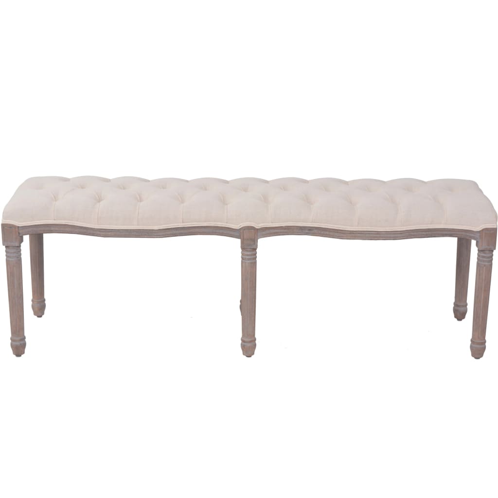 Banc Lin Bois massif 150 x 40 x 48 cm Blanc crème - XIOS