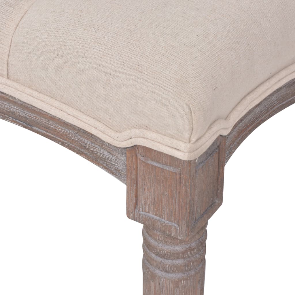 Banc Lin Bois massif 150 x 40 x 48 cm Blanc crème - XIOS