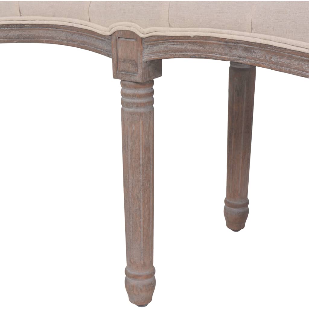 Banc Lin Bois massif 150 x 40 x 48 cm Blanc crème - XIOS