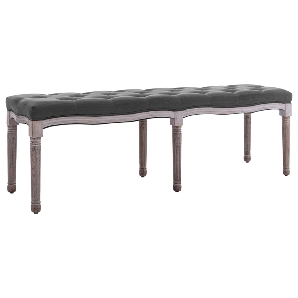 Banc Lin Bois solide 150x40x48 cm Gris foncé - XIOS