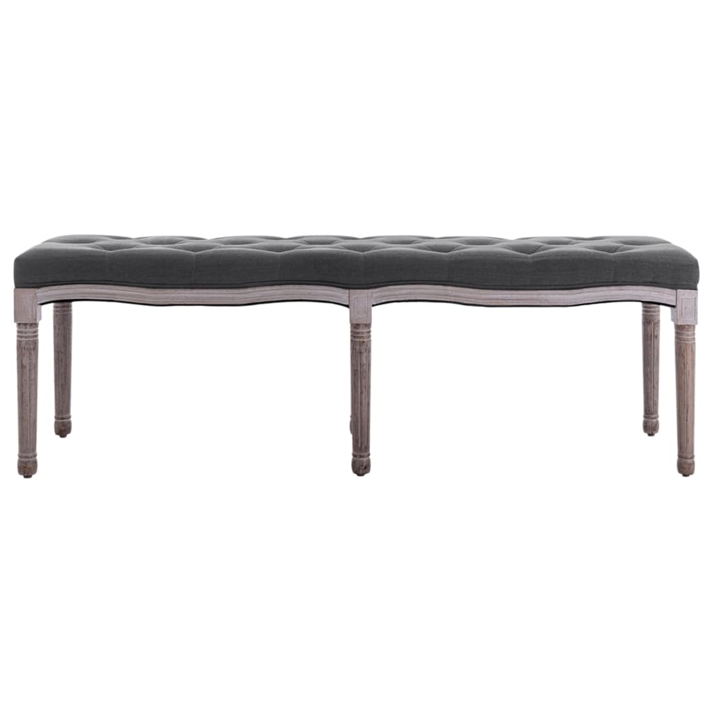 Banc Lin Bois solide 150x40x48 cm Gris foncé - XIOS
