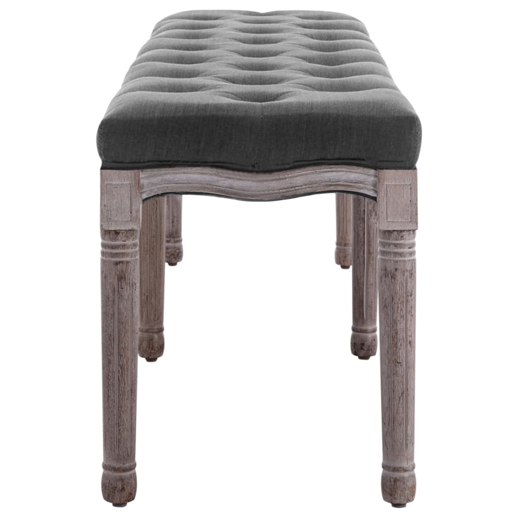Banc Lin Bois solide 150x40x48 cm Gris foncé - XIOS