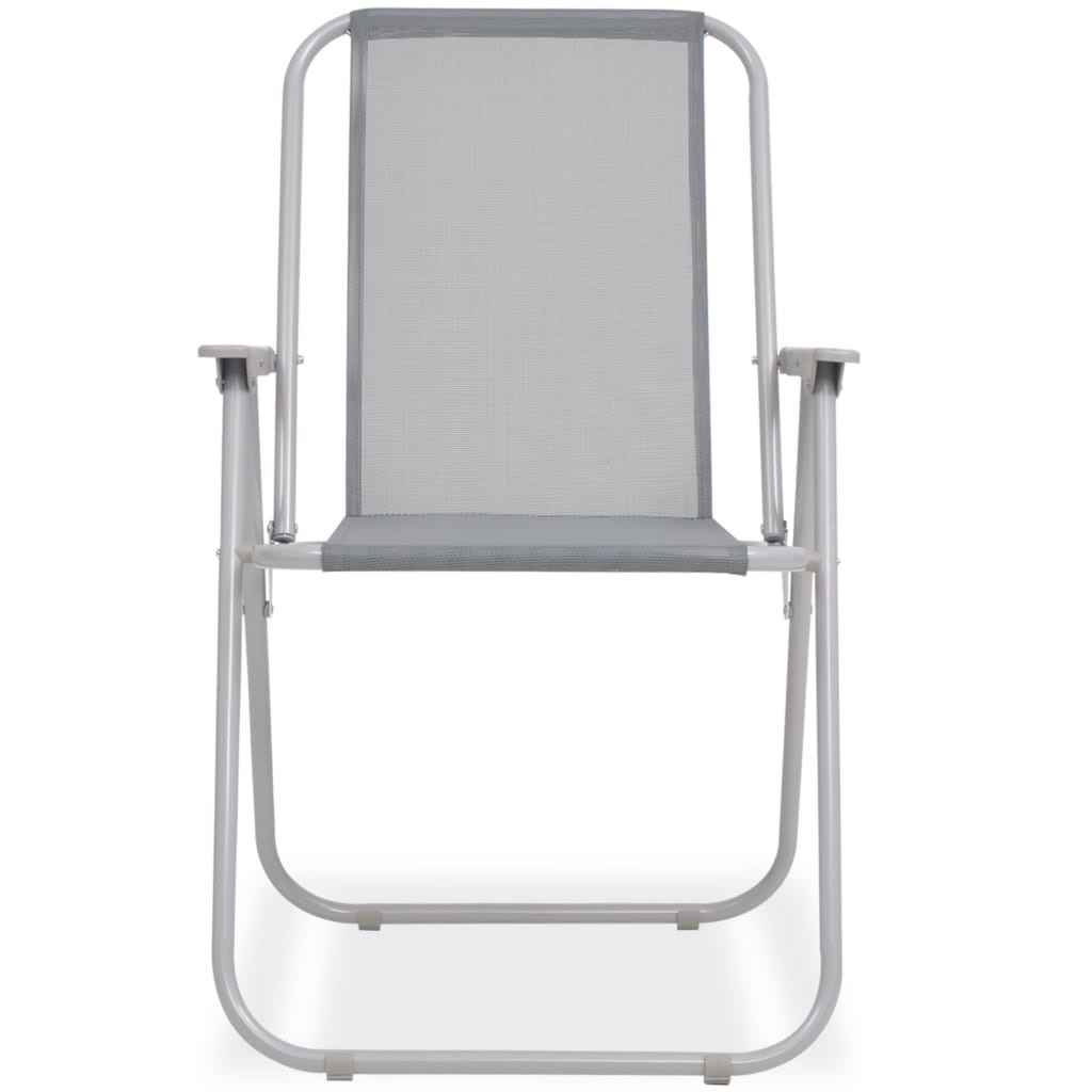 Ensemble à manger d'extérieur 6 pcs Acier et textilène Gris - XIOS