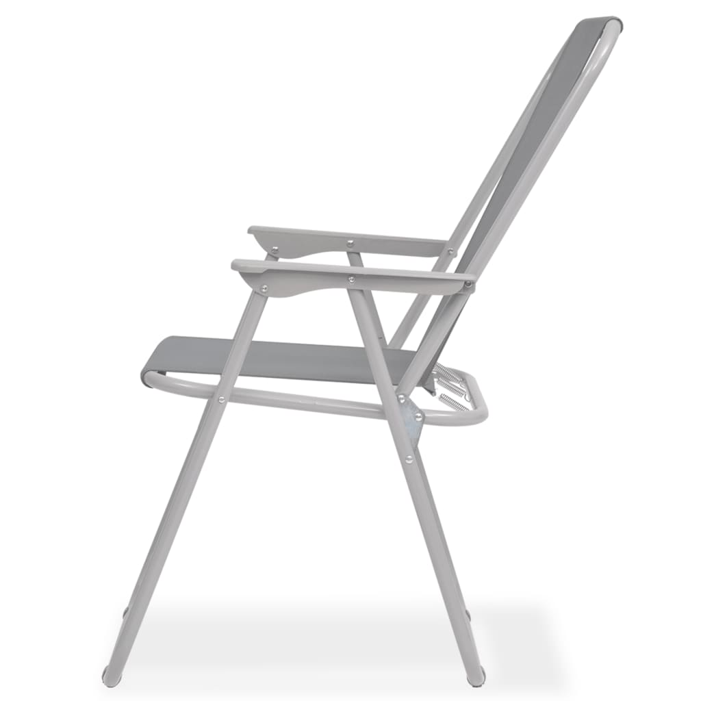 Ensemble à manger d'extérieur 6 pcs Acier et textilène Gris - XIOS
