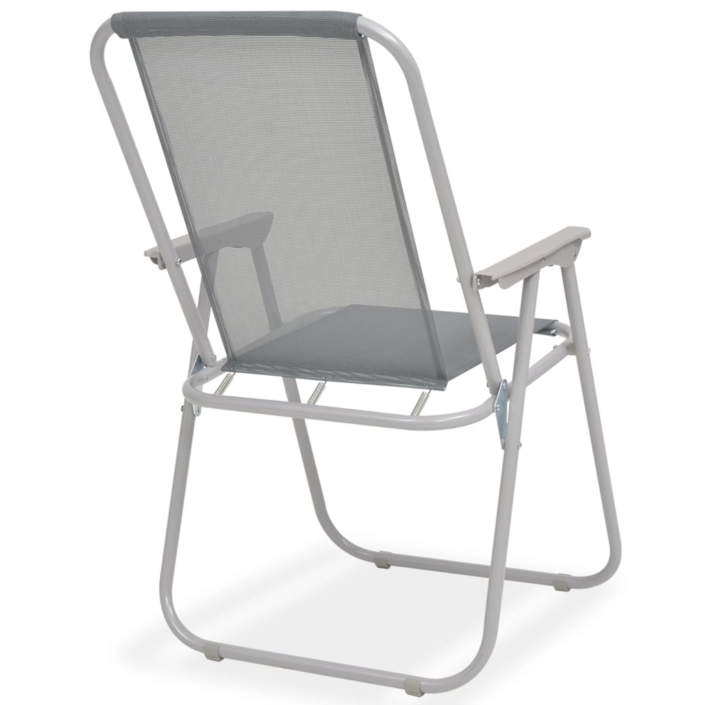 Ensemble à manger d'extérieur 6 pcs Acier et textilène Gris - XIOS