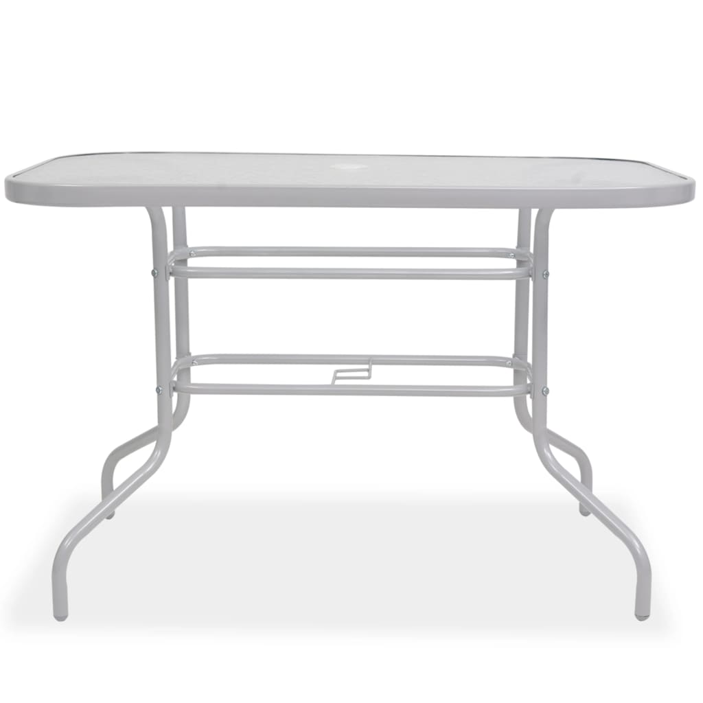 Ensemble à manger d'extérieur 8 pcs Acier et textilène Gris - XIOS