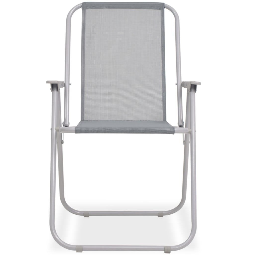 Ensemble à manger d'extérieur 8 pcs Acier et textilène Gris - XIOS