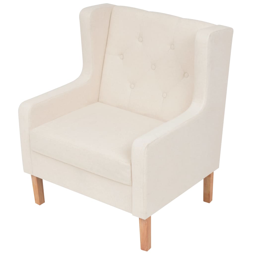 Fauteuil blanc crème tissu - XIOS