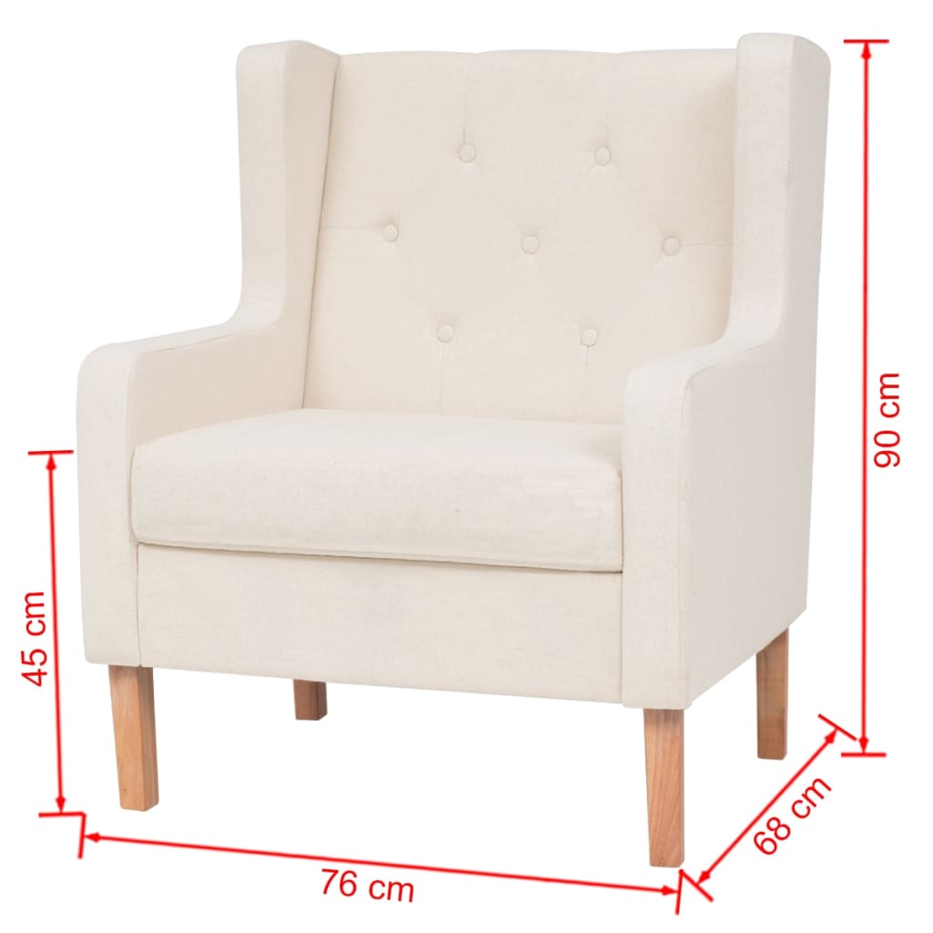 Fauteuil blanc crème tissu - XIOS