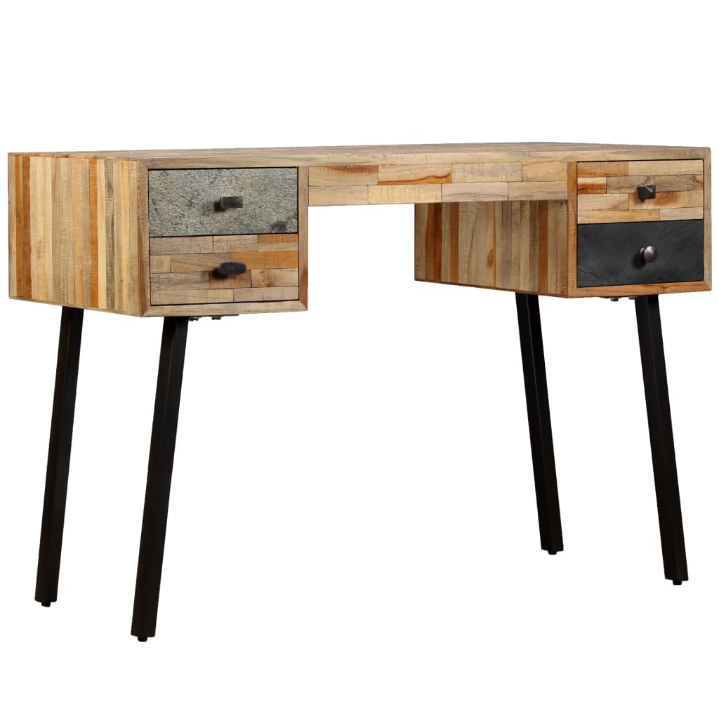 Bureau Teck de récupération massif 110 x 50 x 76 cm - XIOS