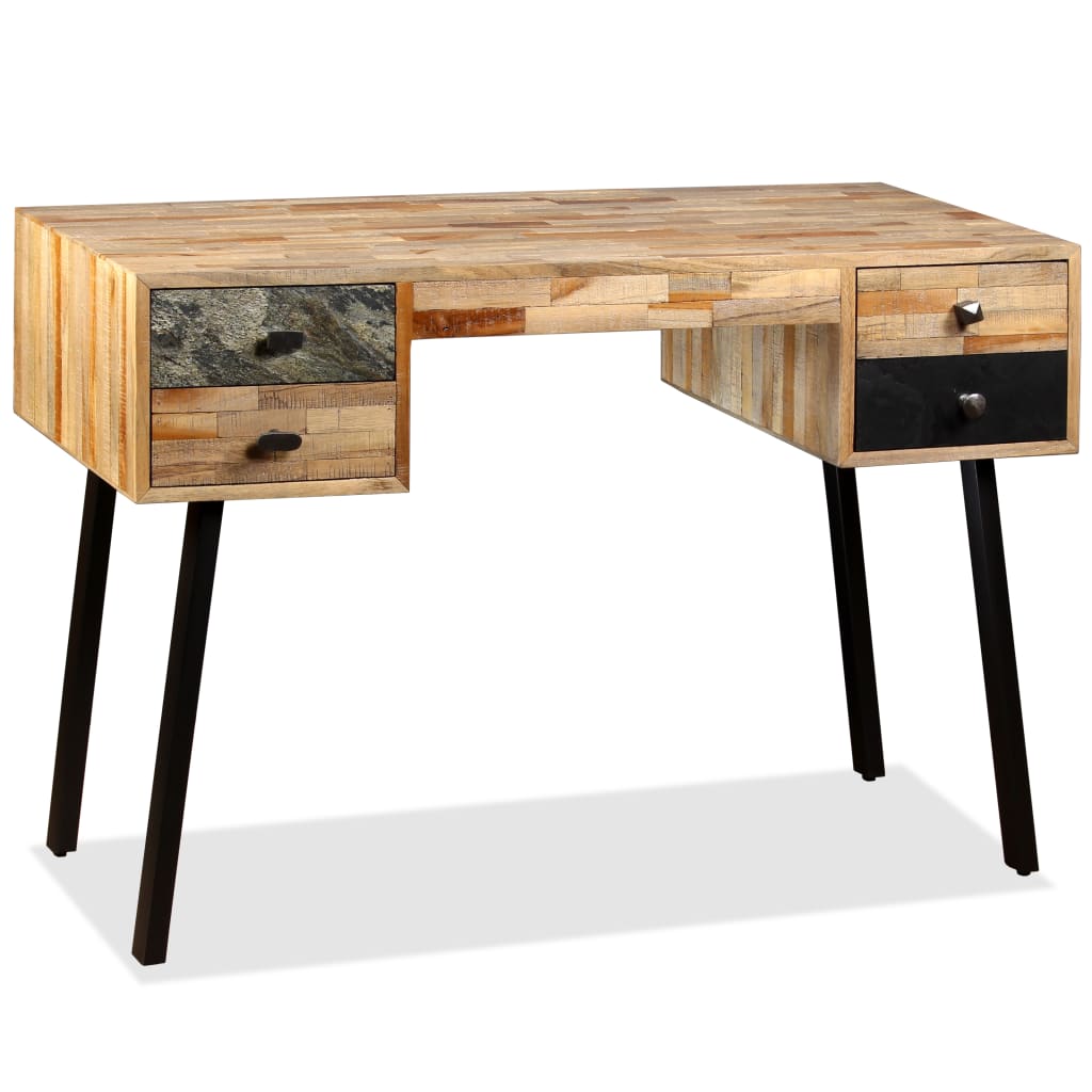 Bureau Teck de récupération massif 110 x 50 x 76 cm - XIOS