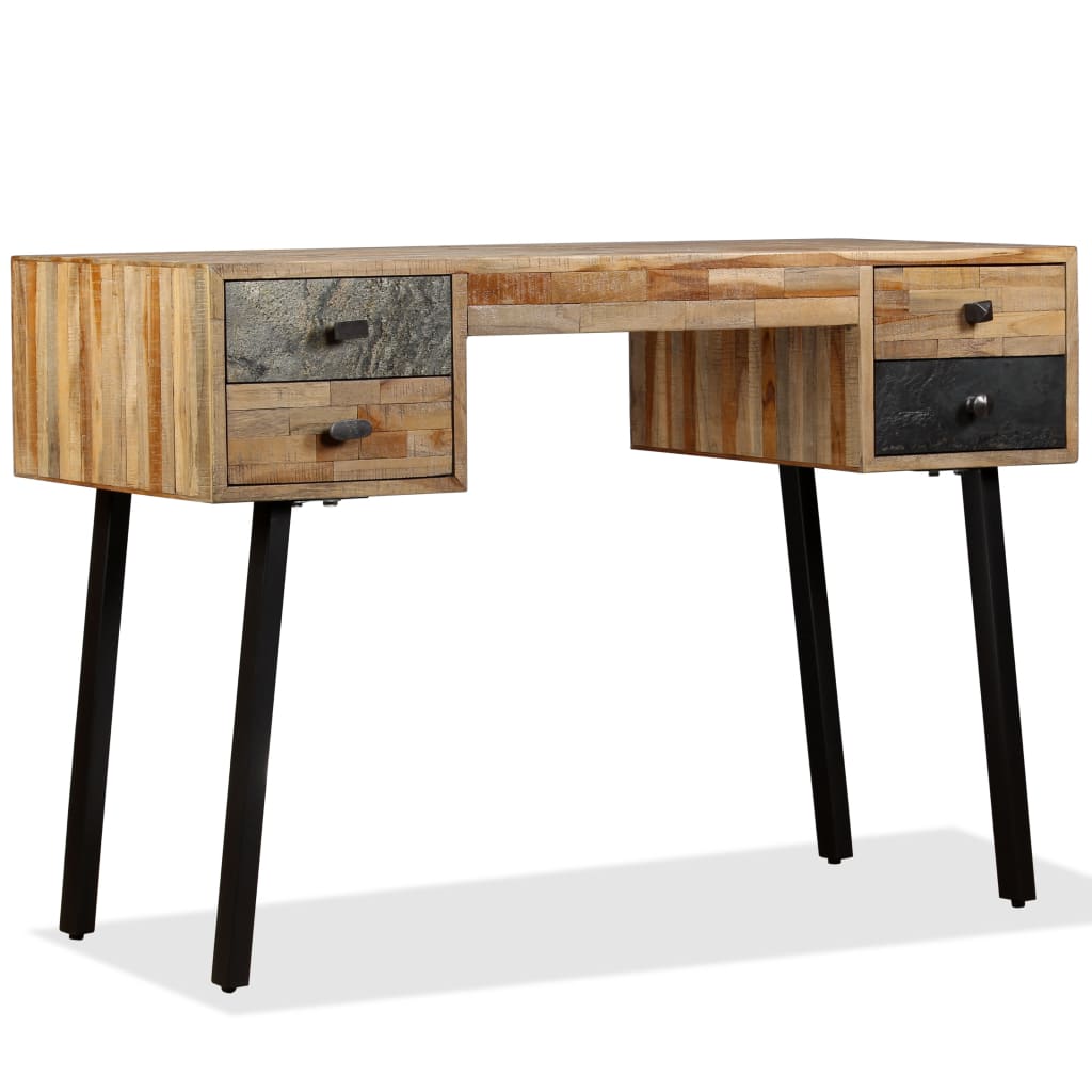 Bureau Teck de récupération massif 110 x 50 x 76 cm - XIOS