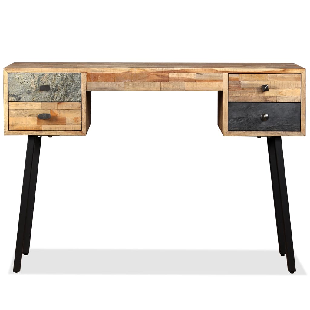 Bureau Teck de récupération massif 110 x 50 x 76 cm - XIOS