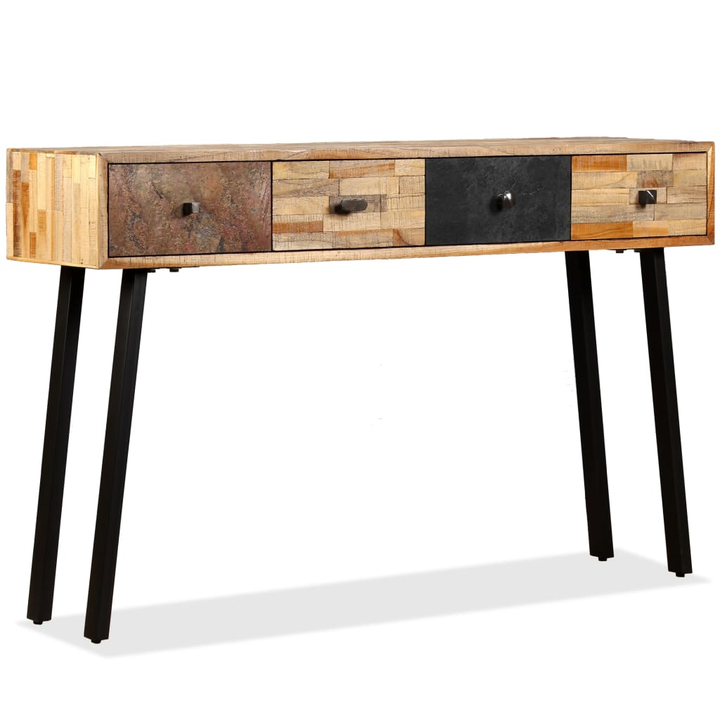 Table console Teck massif de récupération 120 x 30 x 76 cm - XIOS
