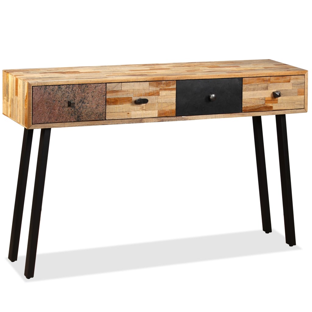 Table console Teck massif de récupération 120 x 30 x 76 cm - XIOS