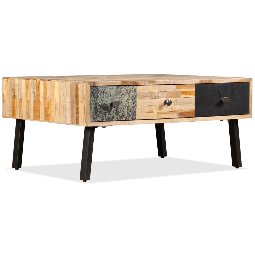 Table basse Teck de récupération massif 90x65x40 cm - XIOS