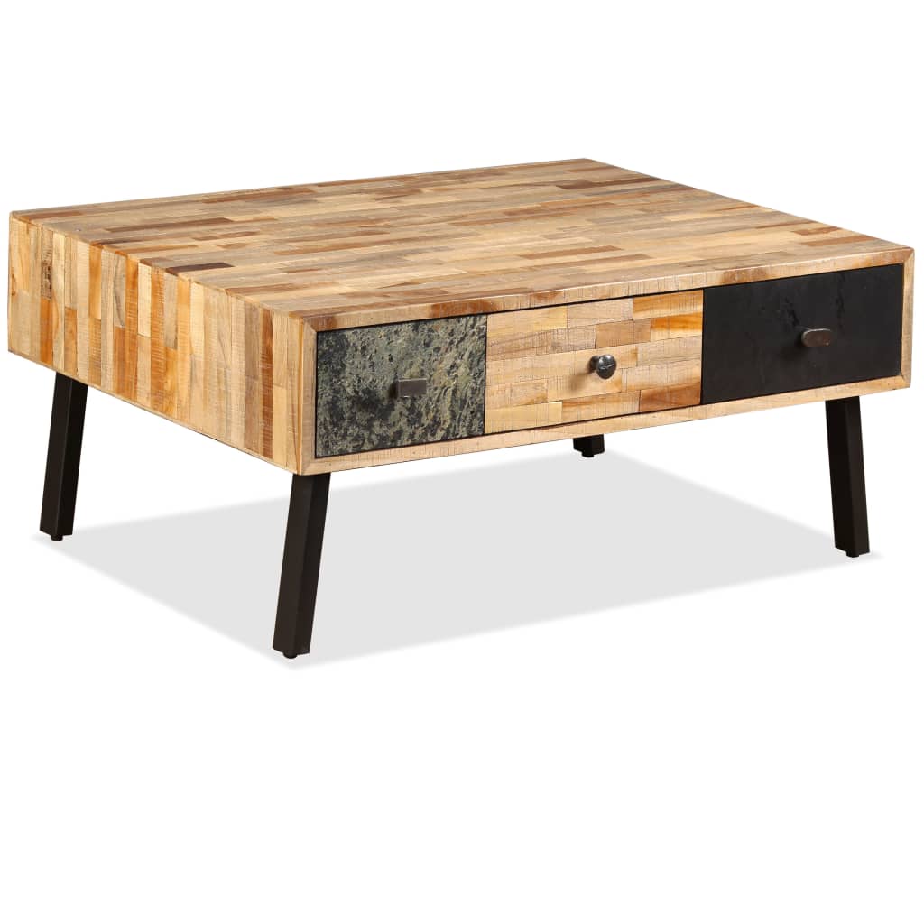Table basse Teck de récupération massif 90x65x40 cm - XIOS