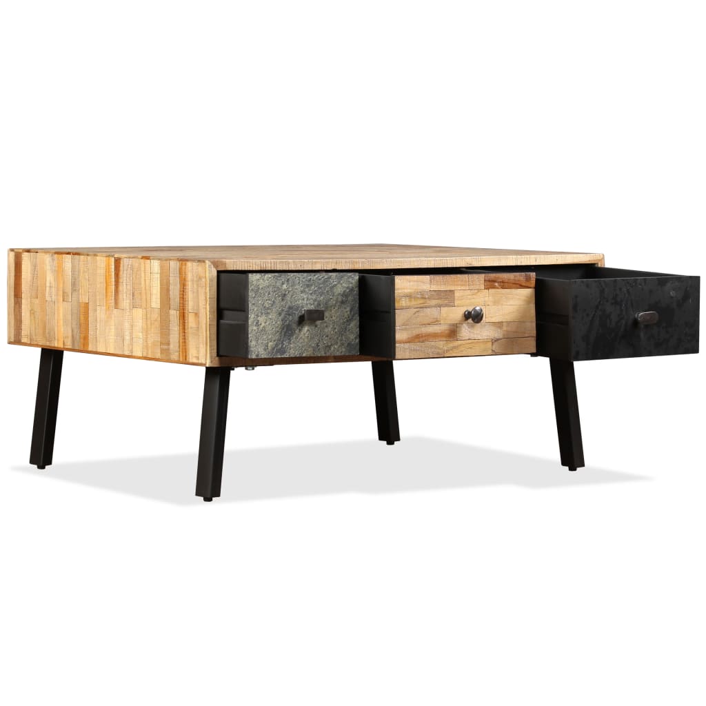 Table basse Teck de récupération massif 90x65x40 cm - XIOS