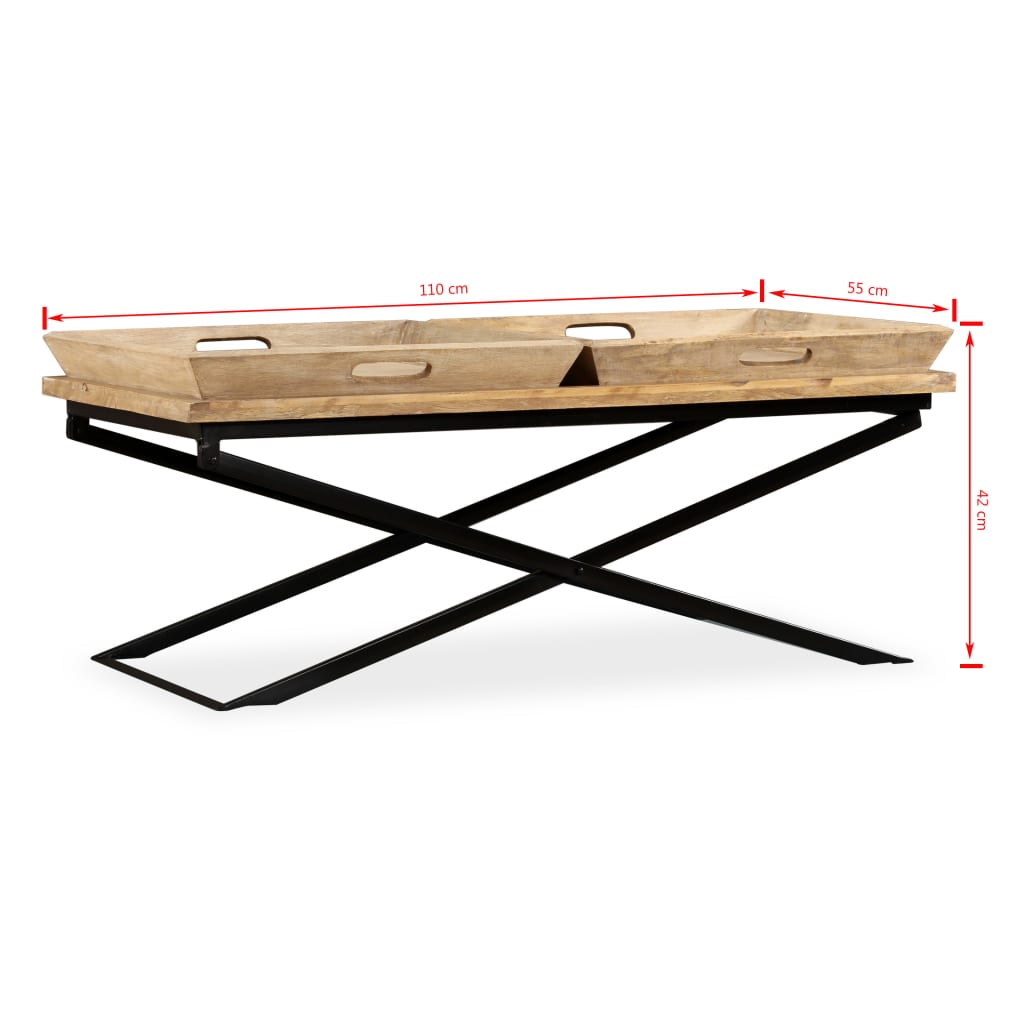 Table basse Bois de manguier massif 110x55x42 cm - XIOS