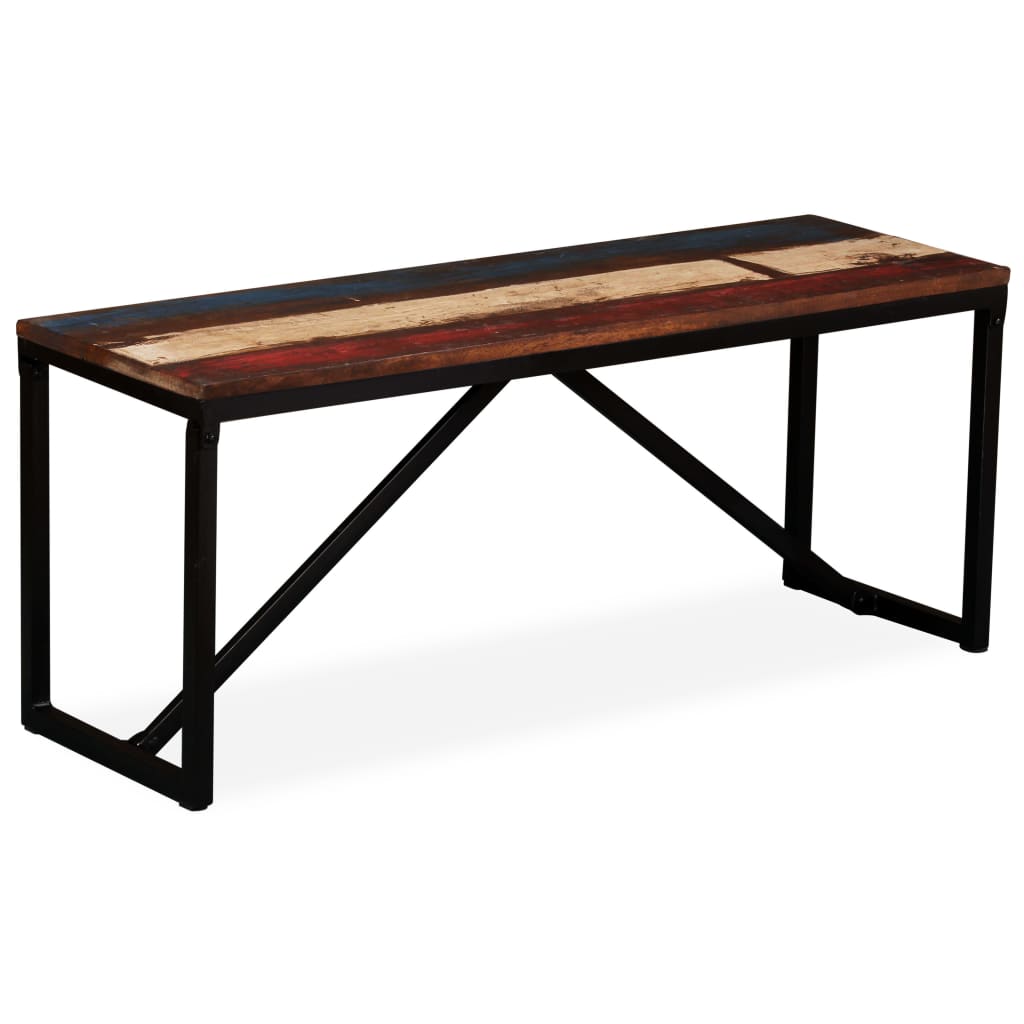 Banc 110 x 35 x 45 cm Bois de récupération massif - XIOS