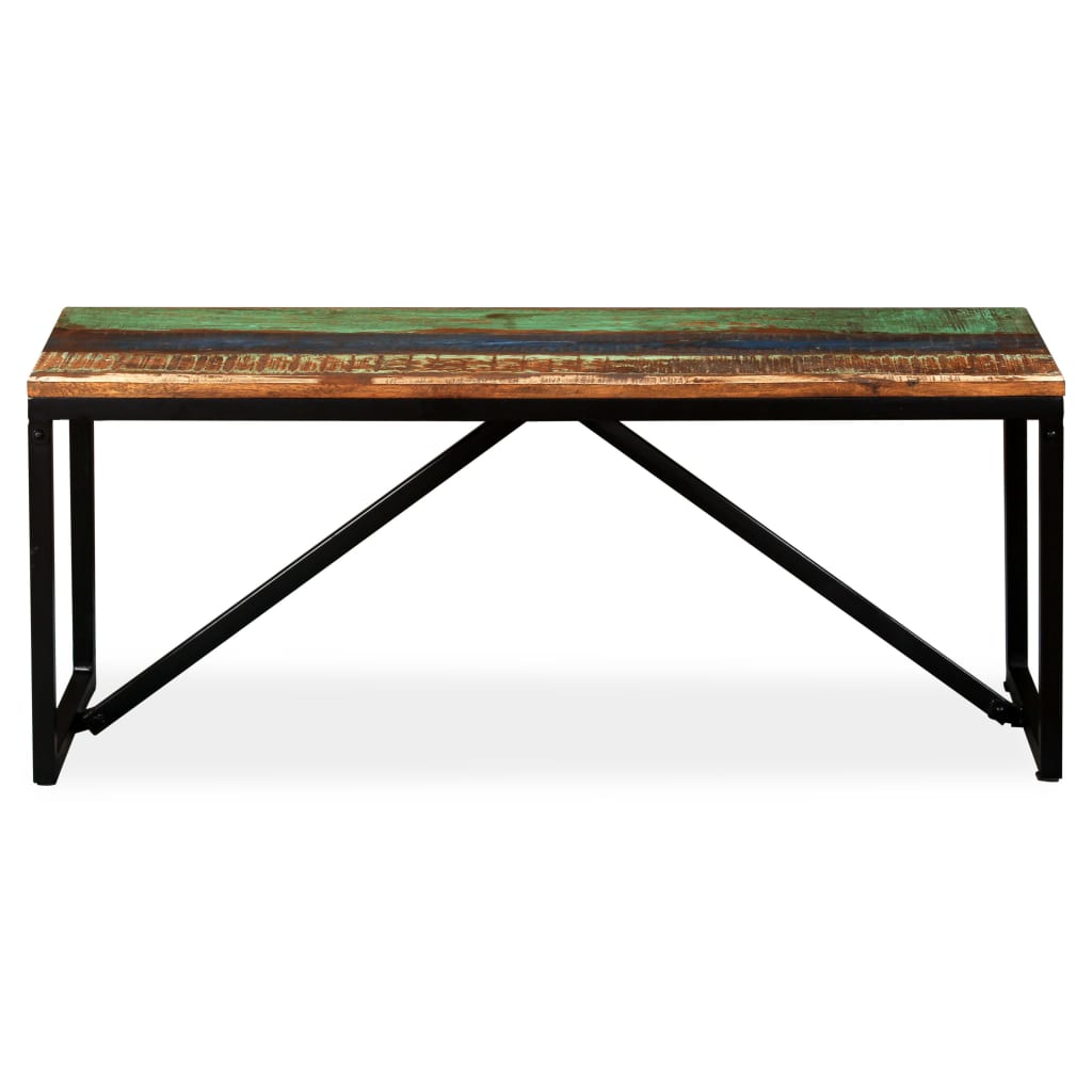 Banc 110 x 35 x 45 cm Bois de récupération massif - XIOS