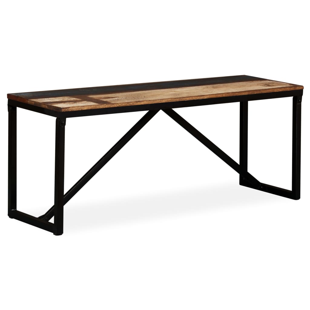 Banc 110 x 35 x 45 cm Bois de récupération massif - XIOS