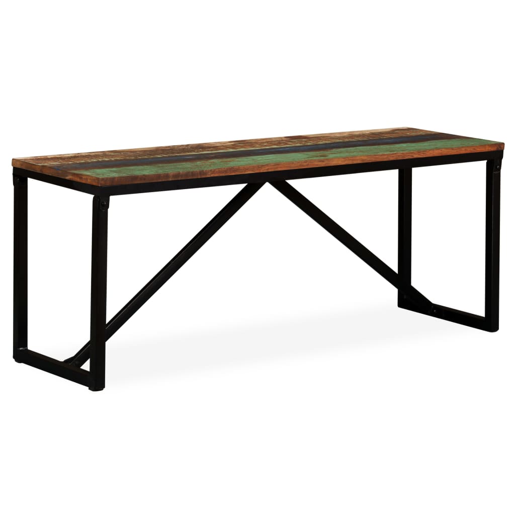 Banc 110 x 35 x 45 cm Bois de récupération massif - XIOS